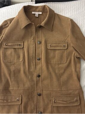 JM Macys Tan Suede Utility Jacket